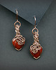 kolczyki wire wrapping Kolczyki z karneolem 3