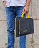etui na laptopa Personalizowane etui MacBook ciemnoszare rączka żółta 1