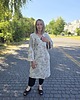 sukienki midi damskie Kimono z pasem z frędzlami tłoczony wzór. 3