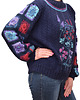 swetry damskie  Granatowy sweter z haftami w rozmiarze L/XL 2