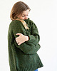 swetry damskie  TAJRA - Oversizowy Sweter z Golfem Zielony Melanżowy 100% Wełny Merino 3