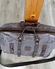 torby podróżne Duża szaro-brązowa torba podróżna ze skóry i bawełny  w stylu Vintage. 3