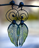 kolczyki wire wrapping Liście retro 3