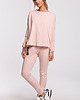 bluza bez kaptura damska Bluza z rozcięciami- cukierkowy róż(M-491) 1