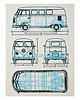 grafiki i ilustracje WYDRUK NA TEKTURZE 30X40 cm VOLKSWAGEN T1 OGÓREK 1