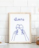 plakaty PLAKAT wino, niebieska grafika, cheers poster do kuchni 2