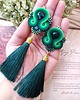 kolczyki soutache Zielone chwosty wieczorowe kolczyki sutasz 2