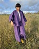 komplety damskie Żakardowy komplet Purple - kimono i kuloty 8