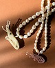 chokery Perły z dużą krewetka czyli naszyjnik choker z ręcznie uszytą langustą 3