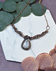 kolie Miedziany naszyjnik wire wrapping z kamieniem księżycowym #506 1
