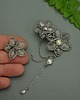 nausznice Nausznica i sztyft duże kwiaty perły wire wrapping 7