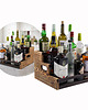 skrzynki, kufry i pudła Przenośny regał John Paddle na butelki z drewna sosnowego z uchwytami - Burned 6