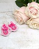 kolczyki soutache Różowo-białe kolczyki sutasz - kolekcja Flora 7