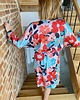 szlafroki damskie Szlafrok narzutka kimono w żakardowe kwiaty 6