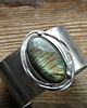 bransoletki wire wrapping Złoty labradoryt      - BRANSOLETA MANKIET - CUFF 5