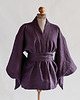 bluzki kimonowe damskie Kimono lniane fioletowe, lniana bluzka fioletowa. 5