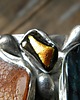 bransoletki wire wrapping Surowy labradoryt z bursztynem   - BRANSOLETA MANKIET - CUFF 6