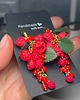 kolczyki z masy plastycznej Kolczyki z maliną kiść z polimerowej gliny. Handmade 1