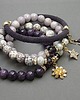 bransoletki z kamieni naturalnych Purple and powder violet /17-03-22/ set 3