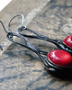 kolczyki wire wrapping koral - owale - kolczyki 2