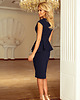 sukienki midi damskie 192-4 Elegancka sukienka MIDI z baskinką - GRANATOWA 1
