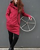 bluza z kapturem damska Bluza damska asymetryczna bordowa bawełniana 1