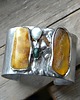 bransoletki wire wrapping Bursztyn w zaroślach -  bransoleta mankiet CUFF 2