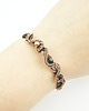 bransoletki wire wrapping Miedziana bransoleta cuff z turmalinem i onyksem 4