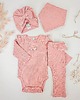 legginsy i getry dla dziewczynki Dziewczęce bawełniane legginsy AZARA z prążka koral 1