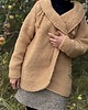 kardigany damskie Beżowy wełniany sweter - płaszcz z bursztynowym drzewem, oversize 3