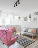 fotele Fotel uszak Flamingos we wzory, kolorowy, patchwork, welurowy 8