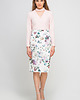 spódnice midi OŁÓWKOWA SPÓDNICA, SP115 kwiaty 1