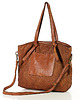 torby na ramię Torebka pleciona damska skórzany shopper bag - MARCO MAZZINI brąz camel 2