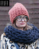 czapki damskie Kolorowa, ciepła czapka Beanie w grubym splocie 1