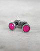 kolczyki srebrne Kolczyki z agatem fuksja, srebro 1