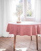 obrusy i serwetki Obrus okrągły heavy linen DUSTY PINK 1