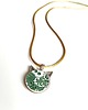 wisiory Naszyjnik w zielone wzory kot 3