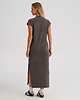sukienki midi damskie T-shirtowa sukienka maxi z efektem sprania grafitowa 3