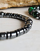 biżuteria męska Męska podwójna bransoletka / Zielone Tygrysie Oko / Głowy Panter / Hematyt 4