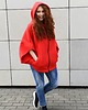 bluza z kapturem damska Ponczo narzutka bluza kurtka 3