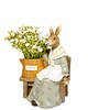 figurki i rzeźby Dekoracja - króliczka z koszem kwiatów 20x15x10 cm LAPIN - IV 1