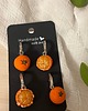 kolczyki z masy plastycznej Zestaw kolczyków mandarynkowych 3w1, mix & match, biżuteria owocowa handmade 4