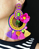 kolczyki soutache Nena-  duże i kolorowe kolczyki soutache z pomponami 2