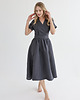 sukienki midi damskie Lniana Sukienka JASMINE CHARCOAL 1