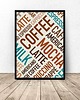 plakaty Plakat z kolorowymi napisami "Coffee" 1