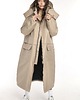 płaszcze damskie Parka Longline Hoodie Oversize mocca ocieplana 6