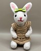 figurki i rzeźby Figurka filcowana: króliczek w sukience khaki 1