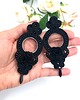 kolczyki soutache Carmen kolczyki sutasz czarne długie eleganckie z kwiatkiem 1