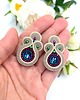 kolczyki soutache Gracia sztyfty sutasz małe beżowe multikolor kolczyki z kryształkami 1