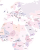 naklejki ścienne do pokoju dziecka MAPA POLITYCZNA różowa - naklejka na ścianę 5